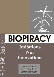 BIOPIRACY Imitations Not Innovations - Biopirateria