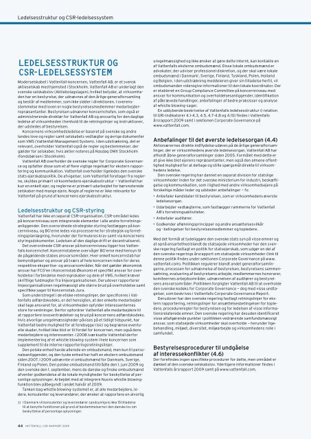 VATTENFALL CSR-RAPPORT 2009