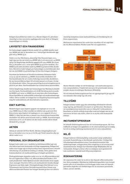 Ladda ner årsredovisning 2012 - Mackmyra