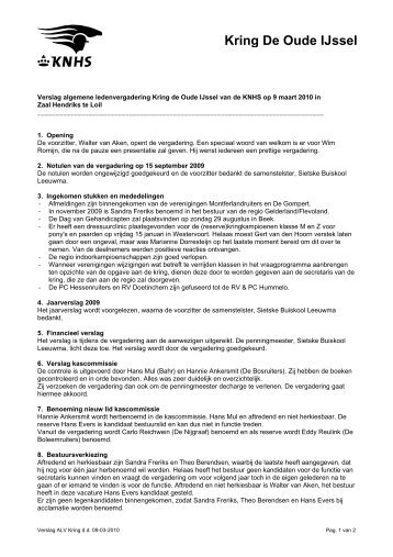 Notulen voorjaarsvergadering dd 10 maart 2010 - Kring De Oude ...