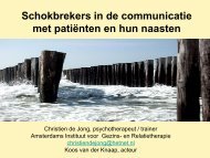 Presentatie Schokbrekers in de communicatie met patiënten en hun ...
