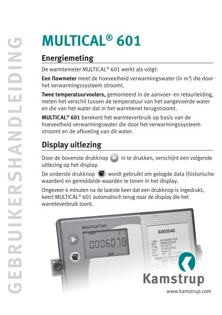 accu sigaret Luik PDF Gebruikershandleiding verbruiksmeter van Kamstrup