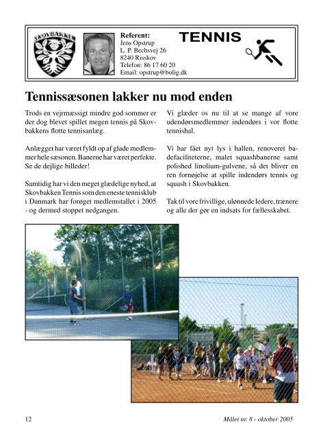 Aktivitetshjørnet Oktober 2005 - Skovbakken