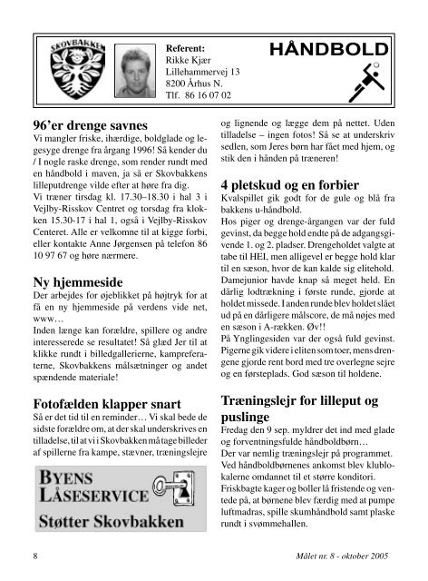 Aktivitetshjørnet Oktober 2005 - Skovbakken