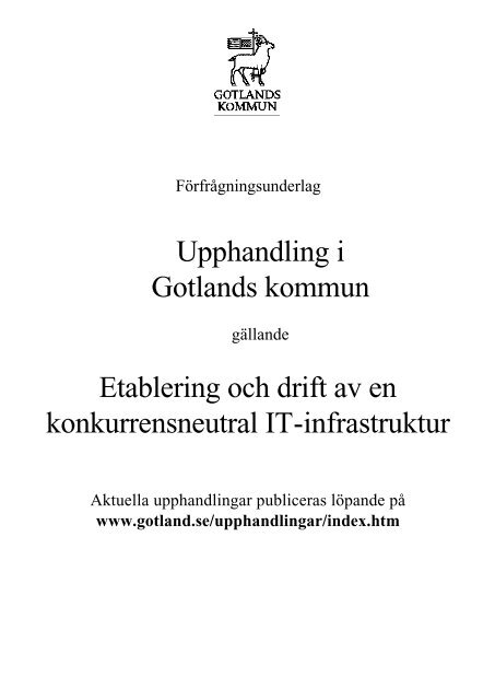 Upphandling i Gotlands kommun Etablering och drift av en ...