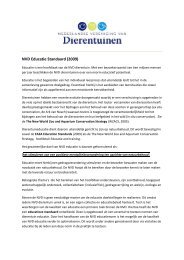 NVD Educatie Standaard (2009) - NVD Dierentuinen
