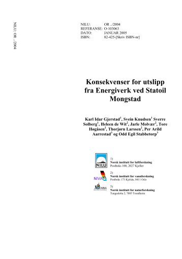 Konsekvenser for utslipp fra Energiverk ved Statoil Mongstad