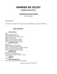 RAMDEO EK ZILIET (Romeo and Juliet an Morisien) - lakaz