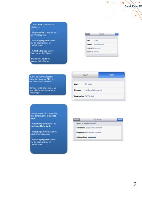 Mail opsætning på iPad - Dansk Kabel TV