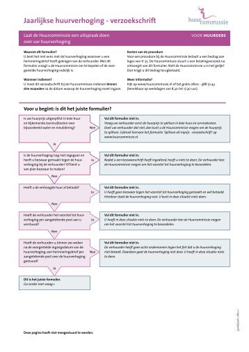 Jaarlijkse huurverhoging - verzoekschrift - Huurcommissie