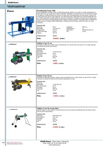 Vedmaskiner - DUAB-Huset