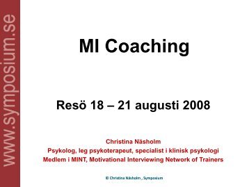 MI Coaching 2008 - Symposium