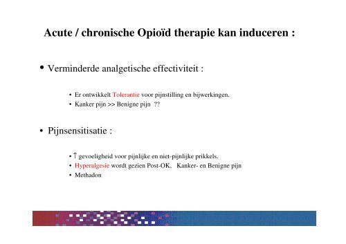 Pitfalls in Oncologische Pijnbehandeling