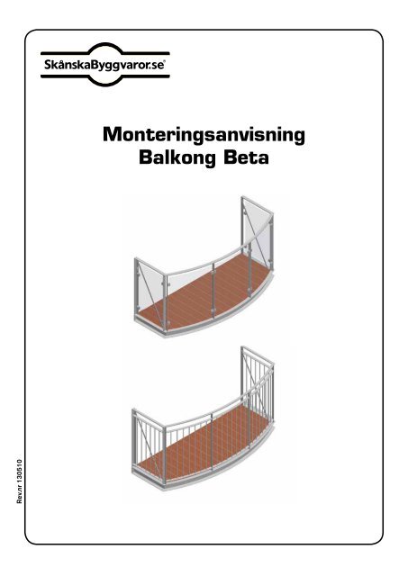 Monteringsanvisning Balkong Beta - Skånska Byggvaror