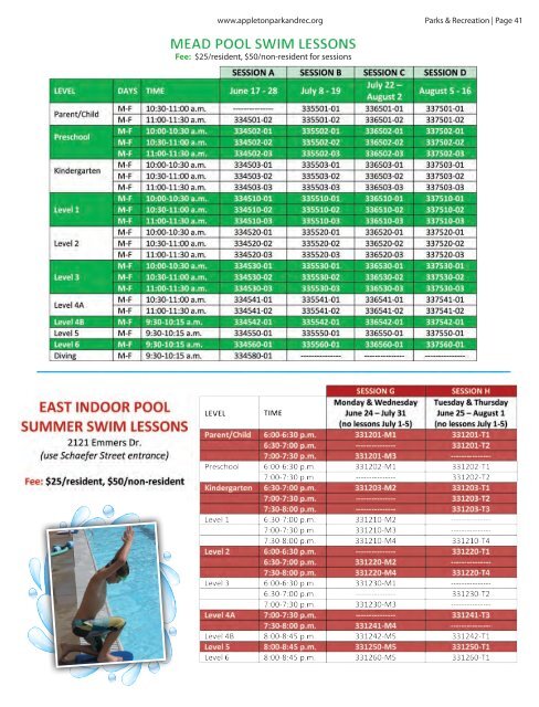 Current City Guide - Appleton Parks & Recreation