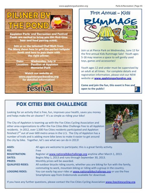 Current City Guide - Appleton Parks & Recreation