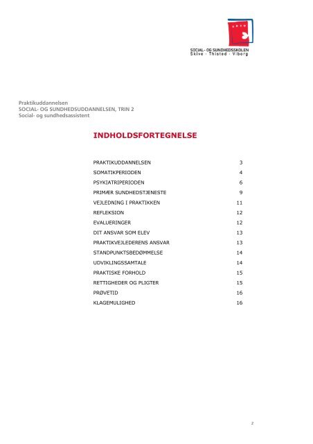 PRAKTIKUDDANNELSENS ORGANISERING - SOSU-STV