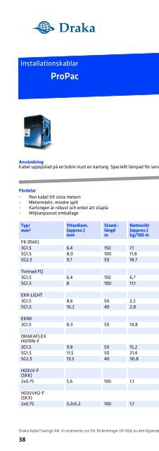 Produktkatalog Installation 2012 - Draka Kabel