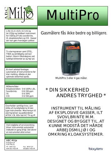 Hent Brochure - Produkter - Instrumenter for måling af miljø og ...