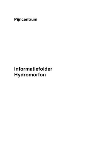 Informatiefolder Hydromorfon - Lievensberg ziekenhuis