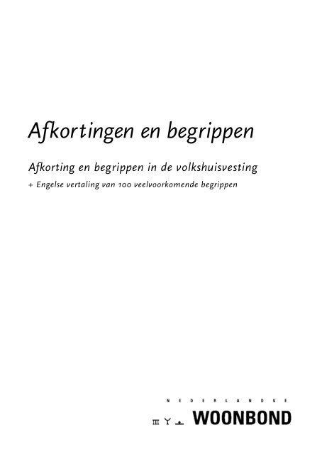 Afkortingen en begrippen - Nederlandse Woonbond