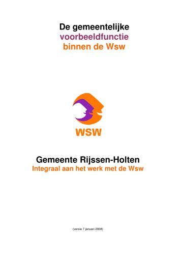 notitie de gemeentelijke voorbeeldfunctie binnen de Wsw