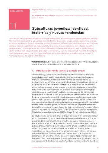 Subculturas juveniles: identidad, idolatrías y nuevas ... - Injuve