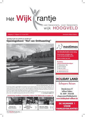 Openingsfeest “Hof van Onthaasting” - Hét WijkKrantje