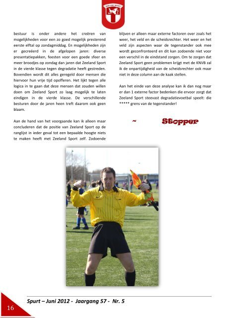 Spurt – Juni 2012 - Jaargang 57 - Nr. 5 - Zeeland Sport