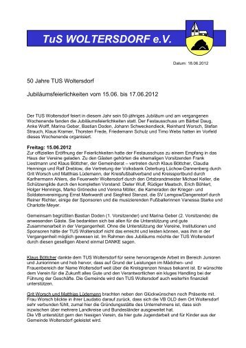 Bericht - TuS Woltersdorf