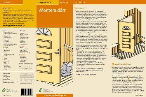 byggbeskrivning montera dörr - Bygghemma