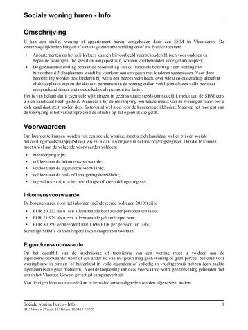 Sociale woning huren - Info Omschrijving Voorwaarden