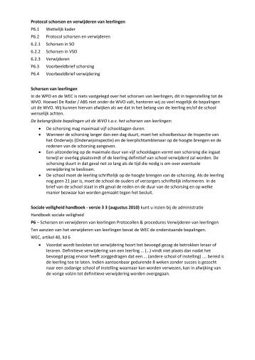 Protocol schorsen en verwijderen van leerlingen P6.1 Wettelijk ...