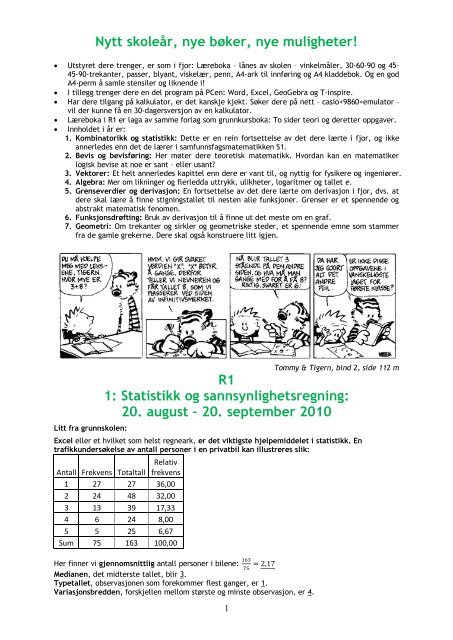 Kombinatorikk/sannsynl. - Matematikk på nett