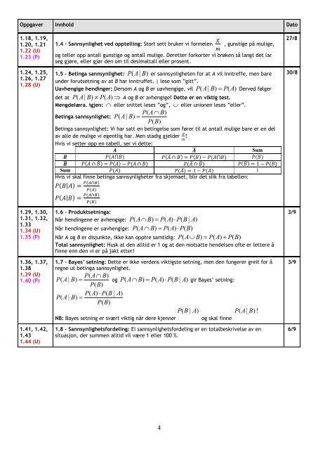 Kombinatorikk/sannsynl. - Matematikk på nett