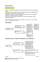 Ecologie 1 biologie Ecologie Deel 1 Biotische factoren In een ...