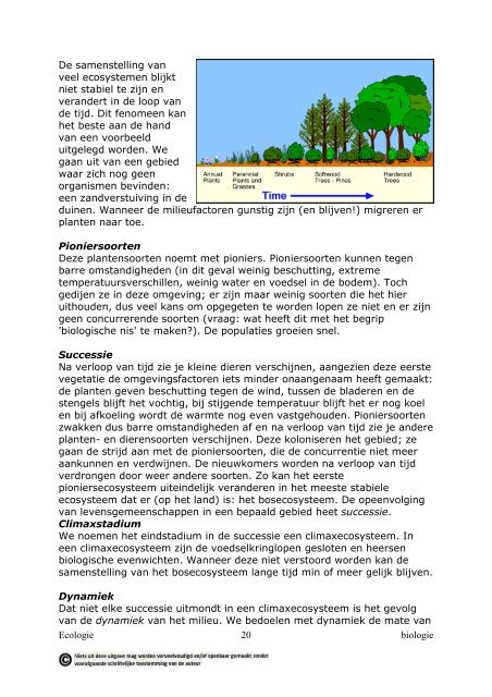 Ecologie 1 biologie Ecologie Deel 1 Biotische factoren In een ...