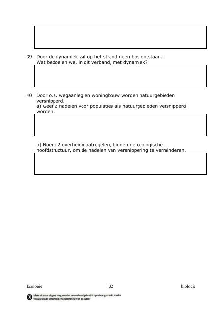 Ecologie 1 biologie Ecologie Deel 1 Biotische factoren In een ...