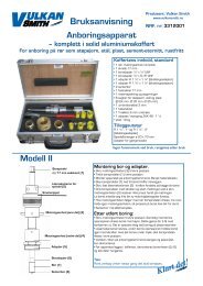 Bruksanvisning - Vulkan Smith AS