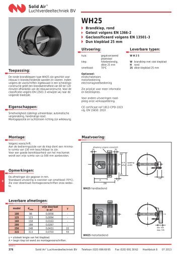 Ronde brandklep WH25