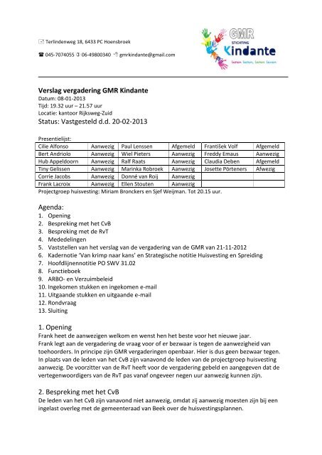 8 januari 2013 - Kindante