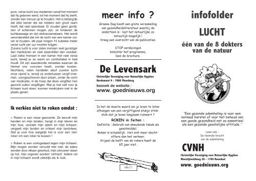 De Levensark infofolder LUCHT CVNH - Goed Nieuws brief