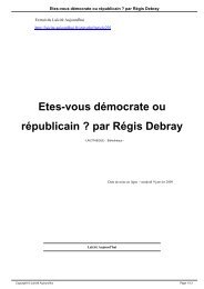 Etes-vous démocrate ou républicain ? par Régis Debray