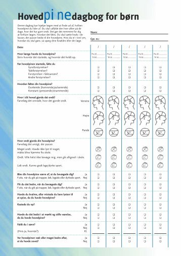 Hovedpinedagbog for børn - Hovedpineforeningen