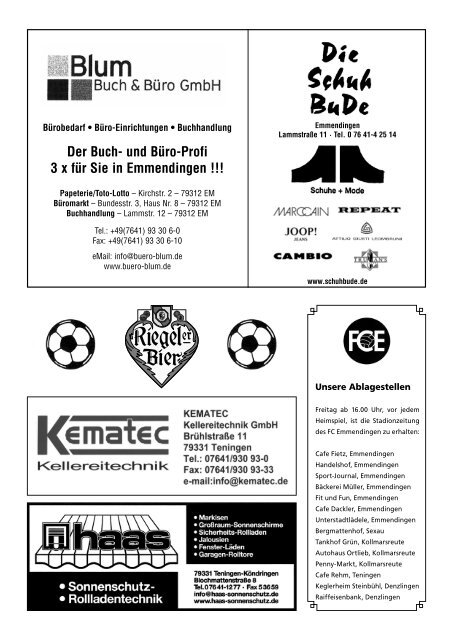 FCE-Stadionzeitung Nr. 3 - Regioamateur