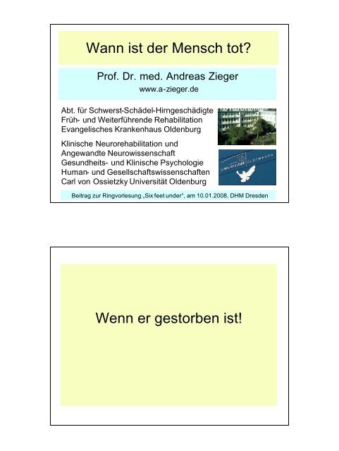 Folien Zum Vortrag Prof Dr Med Andreas Zieger