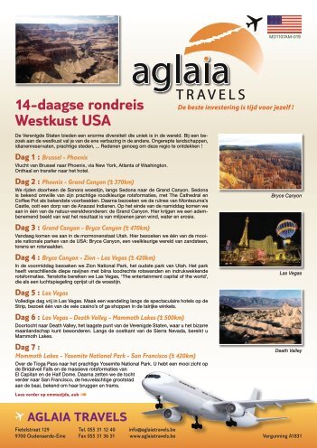 14-daagse rondreis Westkust USA - Scheldevallei