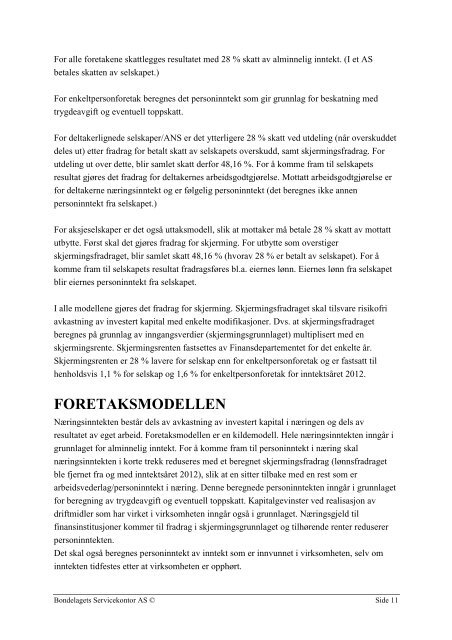 Foran årsoppgjøret 2012 - Norges Bondelag