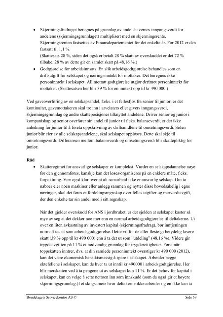 Foran årsoppgjøret 2012 - Norges Bondelag