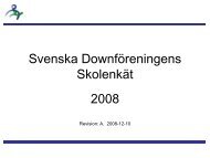 Svenska Downföreningens Skolenkät 2008 (höstterminen)